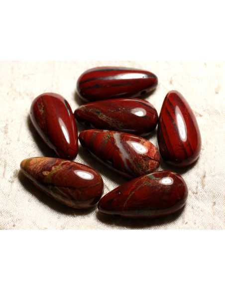 Stein Anhänger Halskette - Brecciated Red Jasper 40mm Drop