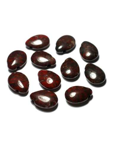 Stone Pendant Necklace - Brecciated Red Jasper...