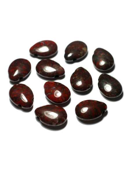 Stein Anhänger Halskette - Brecciated Red Jasper 40mm Drop