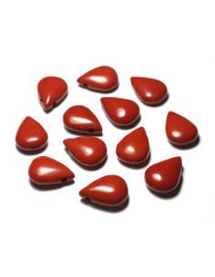 Collier Pendentif Pierre Jaspe rouge Goutte 25mm rouge... 2