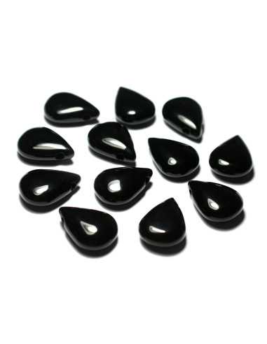 Collier Pendentif Pierre Onyx noir Goutte 25mm