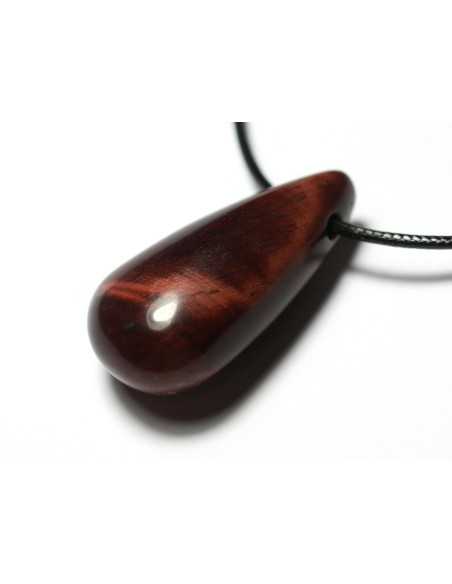 1pc - Pendente in pietra semipreziosa - Occhio di tigre e goccia di falco 40 mm 4558550013231