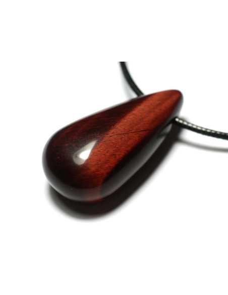 1pc - Pendente in pietra semipreziosa - Occhio di tigre e goccia di falco 40 mm 4558550013231