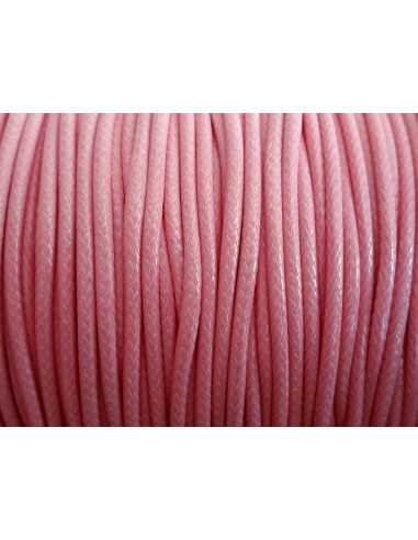 5 mètres - Fil corde cordon coton ciré enduit 1.5mm Rose bonbon - 7427039748018