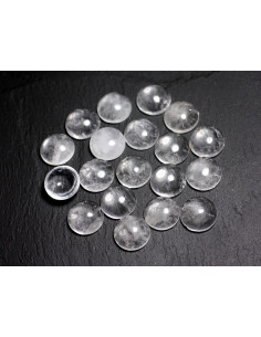 1pc - Cabochon Pierre - Cristal de Roche Quartz Rond 15mm...