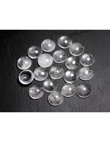 2pc - Cabochon Pierre Cristal de Roche Quartz...
