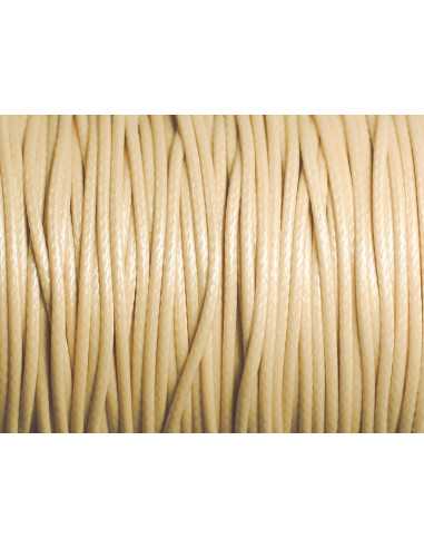 10m - Cordon de Coton Ciré 0.8mm Beige...