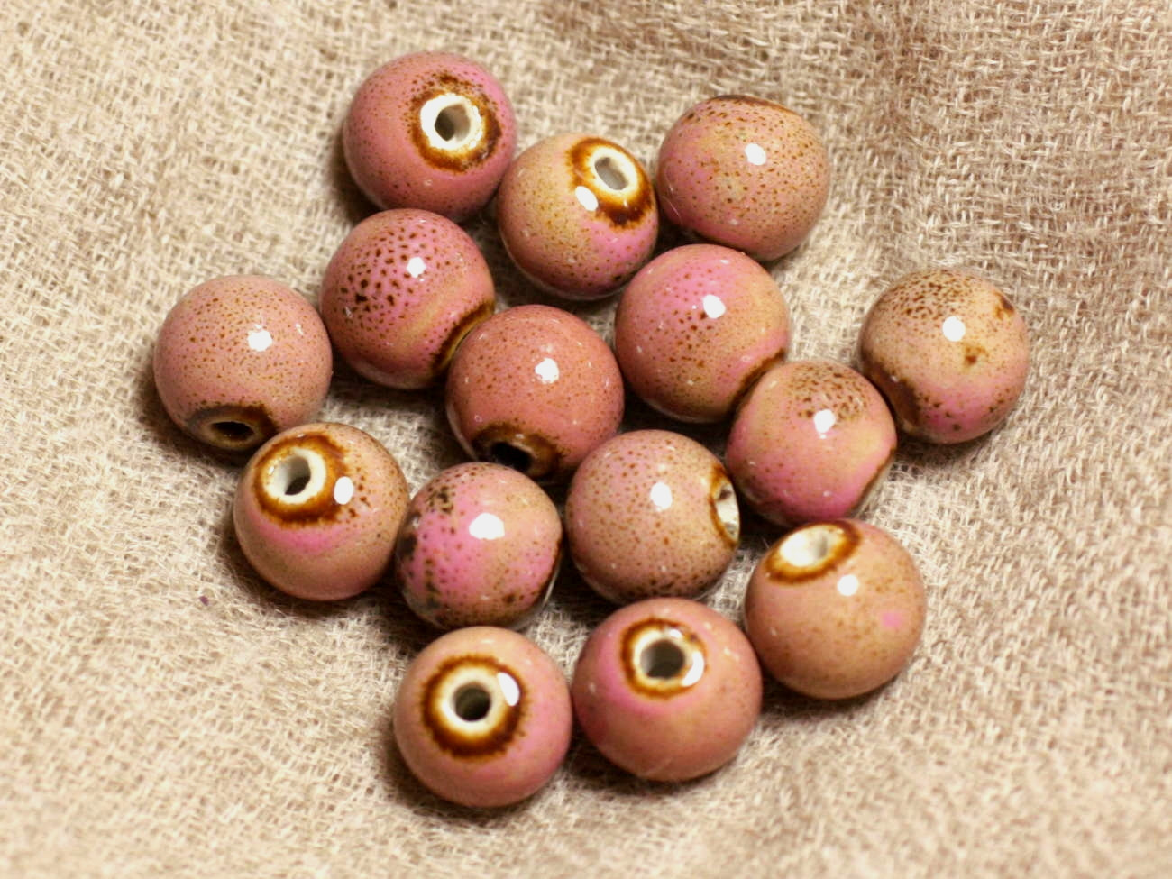 20pc - Perles Céramique Porcelaine Boules 6mm Bleu Turquoise irisé -  4558550088673