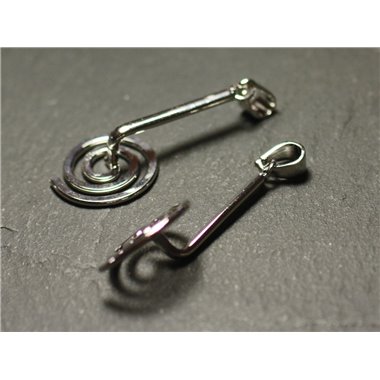 1pc - Apprêt Bélière Porte Donut Métal Argenté Spirale 44mm - 8741140020689  2