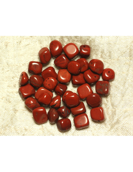 Faden 39cm ca. 44pc - Steinperlen - Red Jasper Nuggets 6-9mm