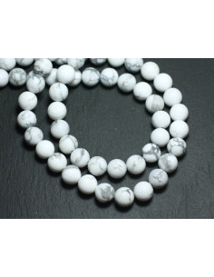 Fil 37cm 58pc environ - Perles Pierre Howlite Boules 6mm...