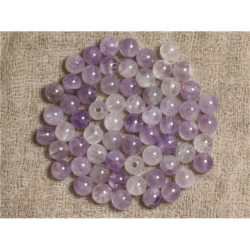 10pc - Perles Pierre Améthyste Lavande Claire...