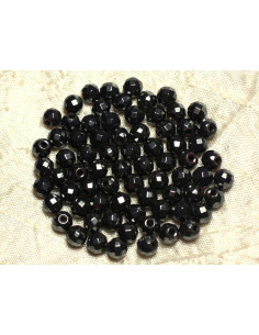 Fil 39cm 62pc env - Perles de Pierre - Hématite Boules Facettées 6mm 2