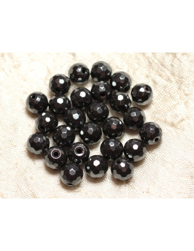 Fil 39cm 47pc environ - Perles Pierre Hématite...