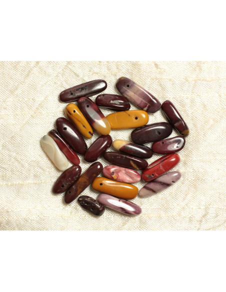 Rijg 39cm ongeveer 80st - Stenen kralen - Jaspis Mokaite Rocailles Chips Sticks 12-24 mm