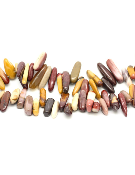 10Stk - Steinperlen - Chips Jasper Mokaite Sticks 12-24mm - 4558550012371