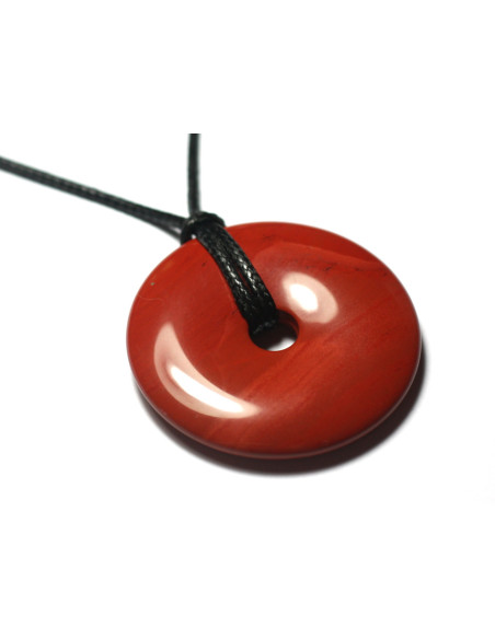 1 Stück - Halbedelsteinanhänger - Roter Jaspis Donut Pi 40mm - 7427039729222