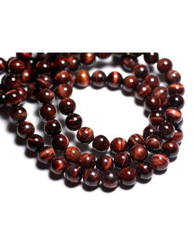 2pc - Perles Pierre Oeil Taureau Tigre Boules...