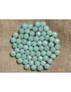 Fil 39cm 64pc env - Perles de Pierre - Amazonite Boules Facettées 6mm  2