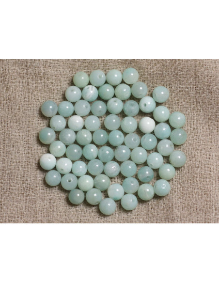 Filo 39 cm 95 pezzi circa - Perline di pietra - Palline di amazzonite 4 mm