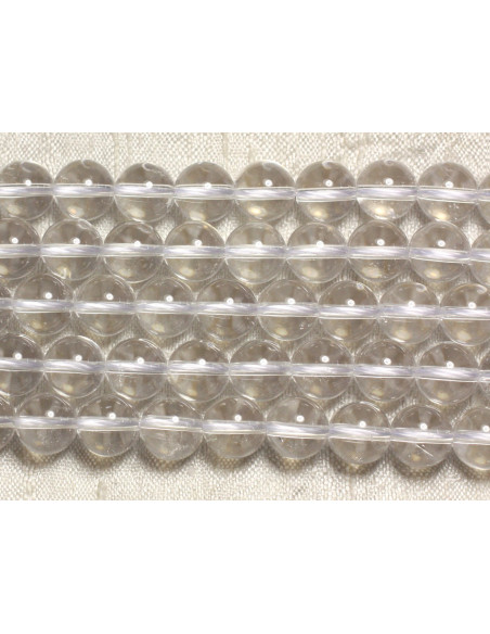 Fil 39cm 90pc environ - Perles Pierre Cristal de roche quartz Boules 4mm blanc transparent