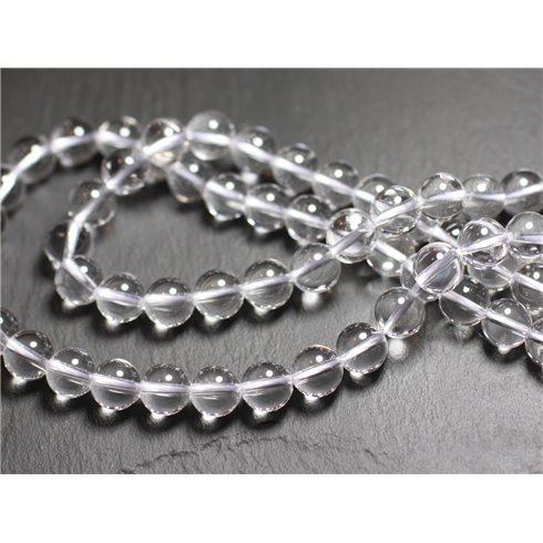 10pc - Perles Pierre Cristal de roche quartz...