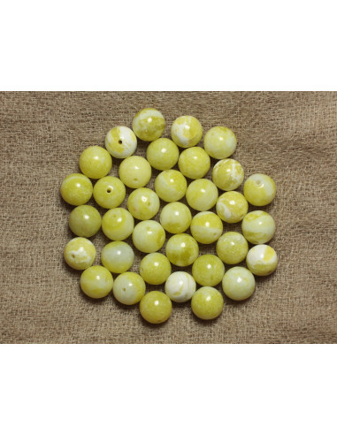 20pc - Perles Pierre Jade Citron boules 6mm...