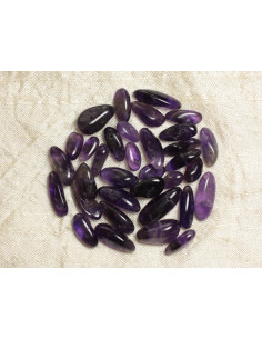 Fil 39cm 90pc env - Perles de Pierre - Améthyste Rocailles Chips Batonnets 12-20mm 2