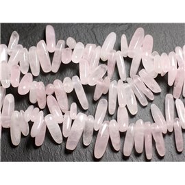 10pc - Perles Pierre Quartz Rose clair Chips Batonnets 10-20mm - 7427039749152