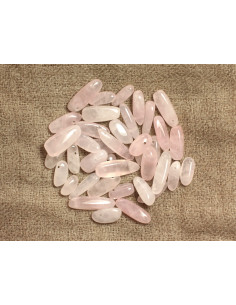 10pc - Perles Pierre Quartz Rose clair Chips Batonnets... 2