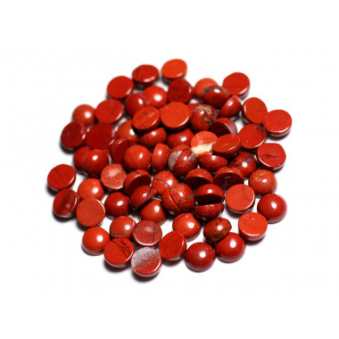 4pc - Cabochon de Pierre - Jaspe Rouge Rond 6mm -...