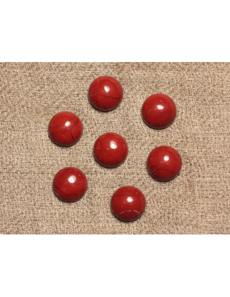 4pc - Cabochon de Pierre - Jaspe Rouge Rond 6mm - 4558550082572