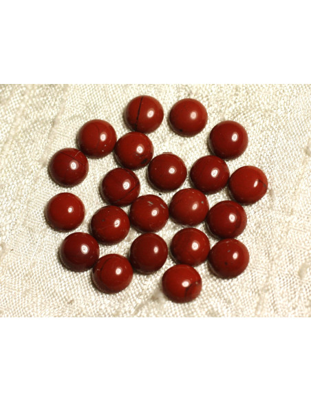 4pc - Cabochon de Pierre - Jaspe Rouge Rond 6mm - 4558550082572