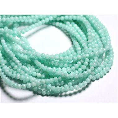 Fil 38cm 86pc environ - Perles Pierre Jade Boules 4mm Vert clair Turquoise