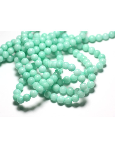 30pc - Perles Pierre Jade Boules 4mm Vert clair Turquoise - 7427039749244