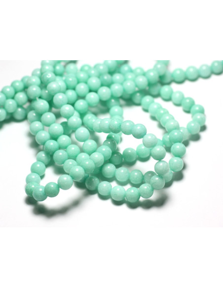30pc - Perles Pierre Jade Boules 4mm Vert clair Turquoise - 7427039749244