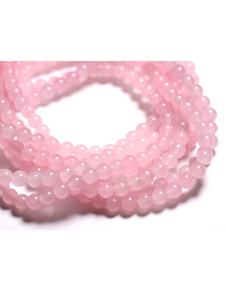 Hilo 39cm 37pc aprox - Cuentas de Piedra - Bolas de Jade 10mm Rosa Claro