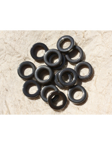 10pc - Perles Pierre Hématite Cercles Donuts...