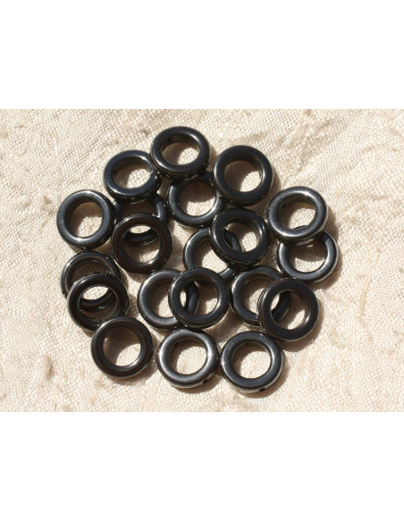 4 piezas - Cuentas de piedra - Círculos de hematita 16 mm 4558550018625