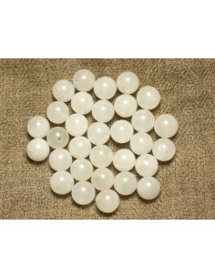 2pc - Perles Pierre Jade Boules 14mm Blanc transparent - 7427039749350 2
