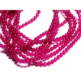Fil 39cm 92pc env - Perles de Pierre - Jade Boules 4mm Rose Fuchsia Framboise  4558550008756