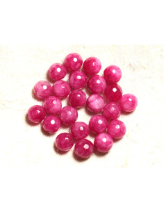 10pc - Perles de Pierre - Jade Boules Facettées 10mm...