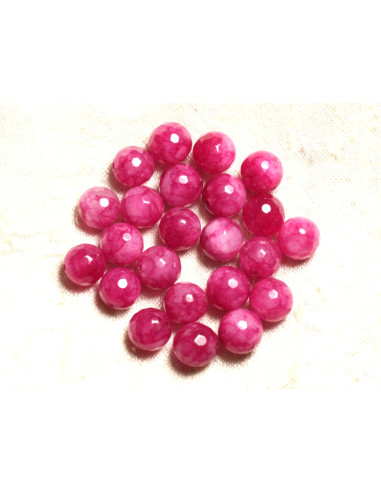 10pc - Perles de Pierre - Jade Boules Facettées...