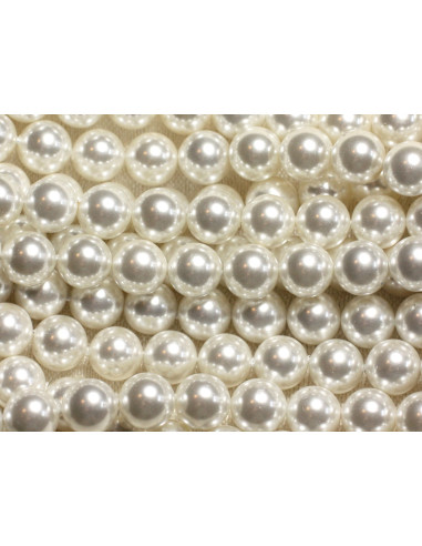 10pc - Perles Coquillage Nacre Boules 8mm Blanc...