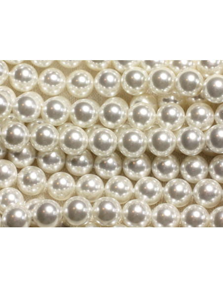 10st - Parelmoer kralen 8mm Ballen ref C13 Wit 4558550004260