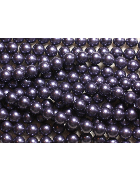 10pc - Nacre Pearls 8mm Balls ref C5 Indigo Blue 4558550004178