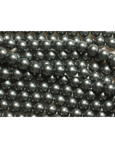10pc - Perles Coquillage Nacre Boules 8mm Gris Noir irisé...