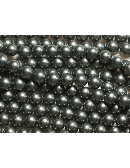 10Stk - Perlen Perlmuttkugeln 8mm ref C1 Grau Schwarz 4558550004253