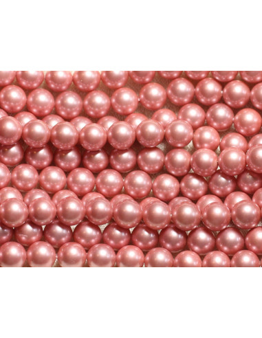 10Stk - Perlen Perlmuttkugeln 8mm ref C2 Pink...