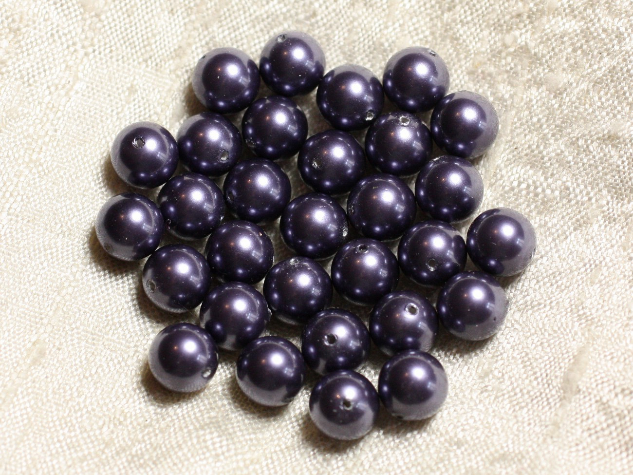 1 Thread 39cm - Mother of Pearl Pearls 8mm Indigo Blue Balls